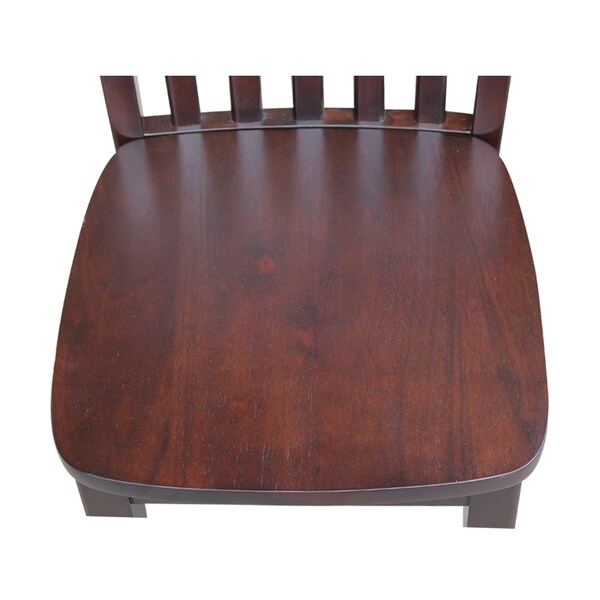 International Concepts Rectangle Set of 2 Mission Juvenile Chairs, 13 in W, 16 in L, 26 in H, Wood, Rich Mocha CC15-263P - main